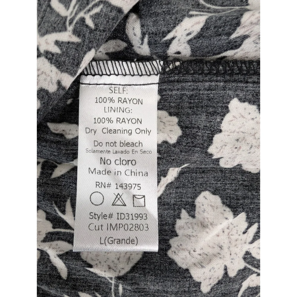 Neuflora Floral Smocked Tiered Ruffle Black Maxi Sz L Prairie Boho Modest Dress - Picture 10 of 13